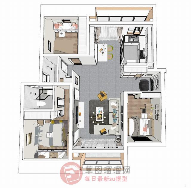 北欧精细家装SU模型