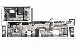 北欧风格公寓住宅SU模型