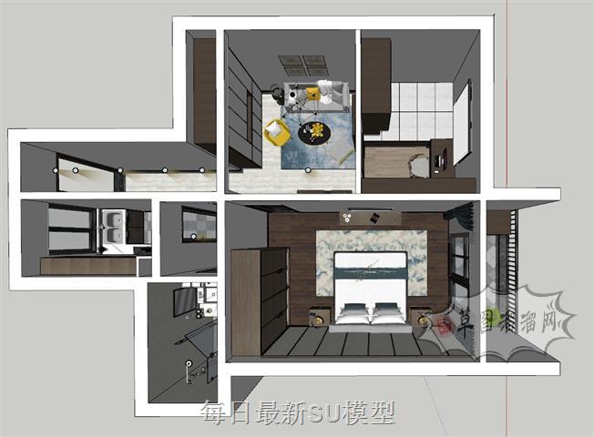 户型室内家装SU模型