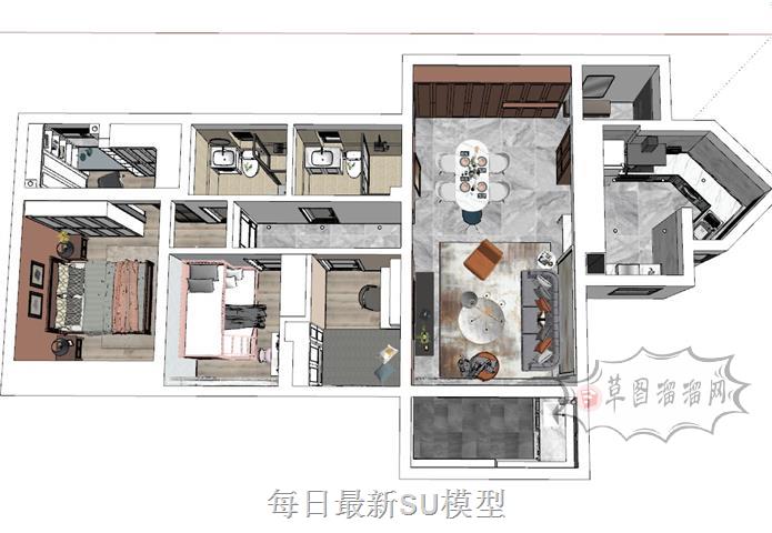 欧式精细不规则SU模型