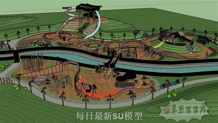 儿童游乐区儿童乐园SU模型