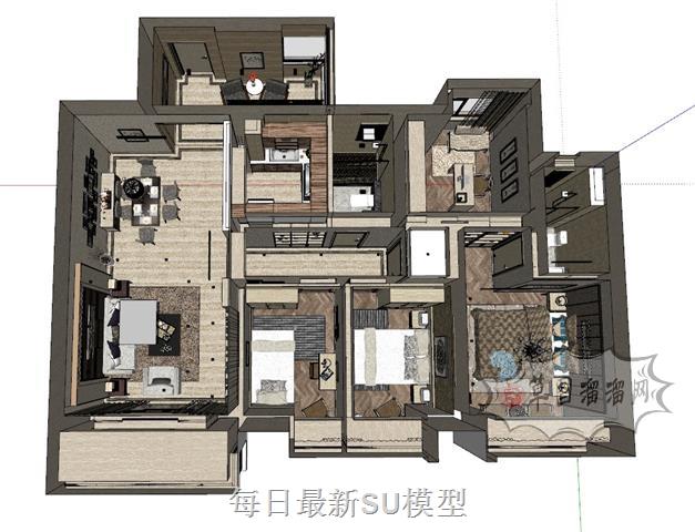 完整家装室内SU模型