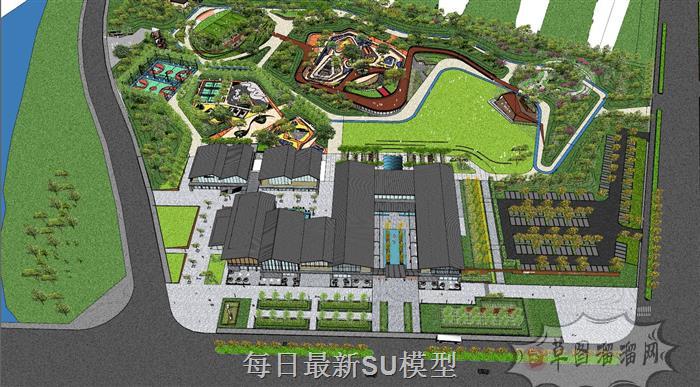 体育公园景观SU模型