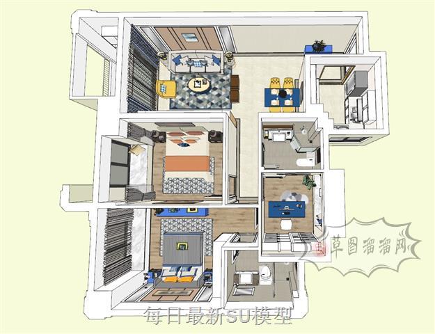 北欧风格室内家装SU模型