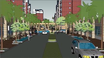 小区景观住宅区SU模型 免费sketchup模型下载