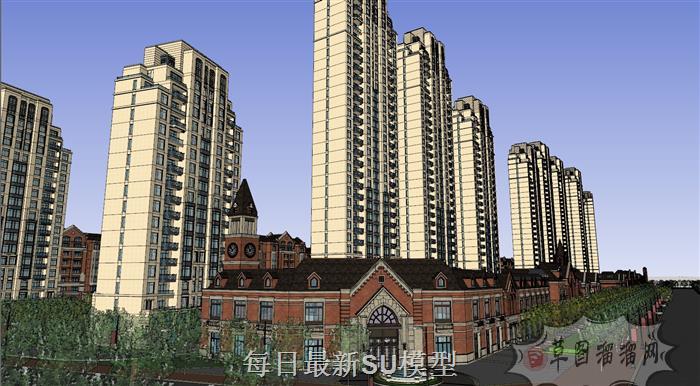 英格伦小区景观SU模型