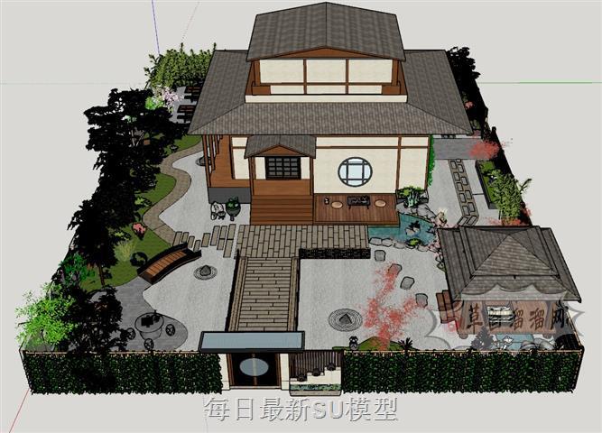 日式庭院别墅SU模型