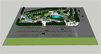 小型休闲公园SU模型 免费sketchup模型下载