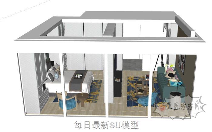 单身公寓室内SU模型