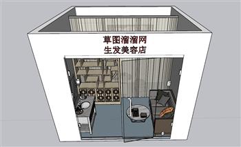 生发美容店门SU模型