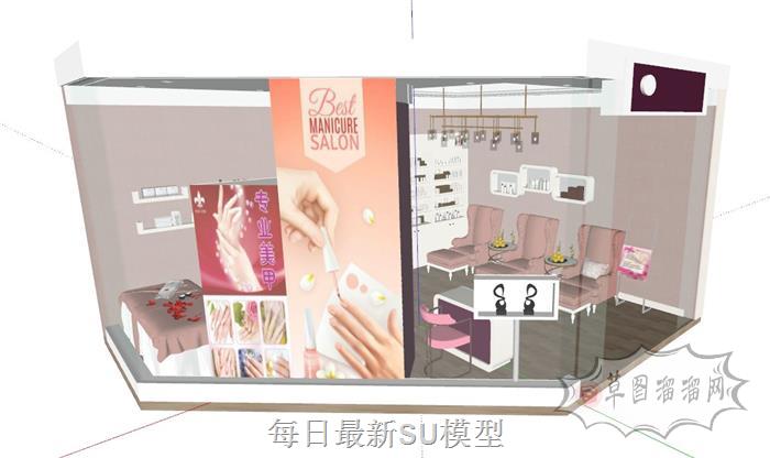 美甲店美容店美妆店SU模型