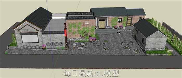 乡村民宿农家乐SU模型