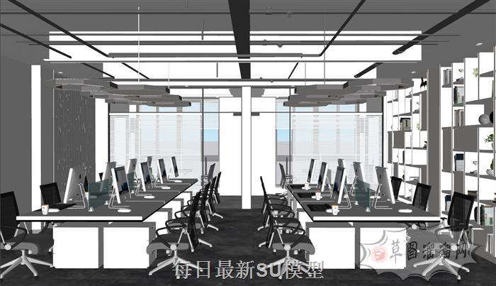 办公公共区办公室SU模型