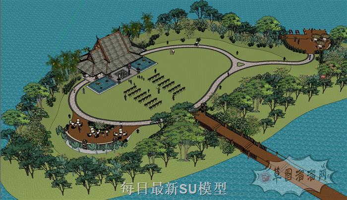 东南亚风格景观亭子SU模型