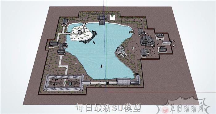 古建园林公园SU模型