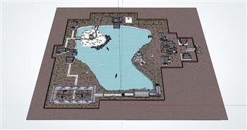 古建园林公园SU模型 免费sketchup模型下载