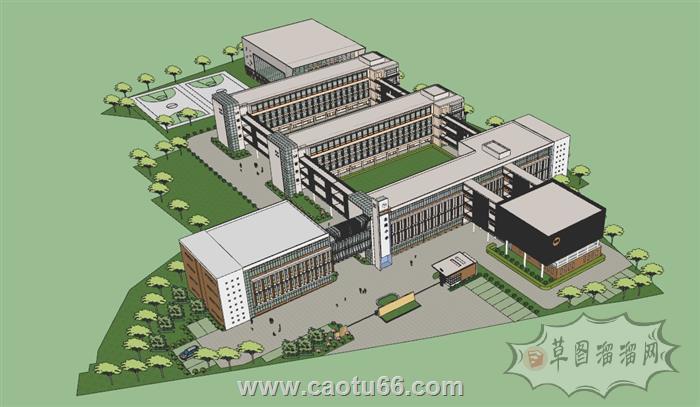 小学学校校园SU模型