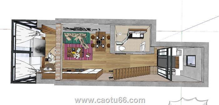 LOFT工业风公寓SU模型