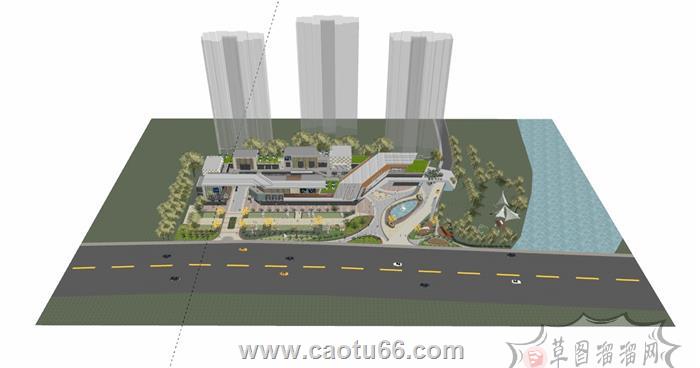 商业街综合体SU模型