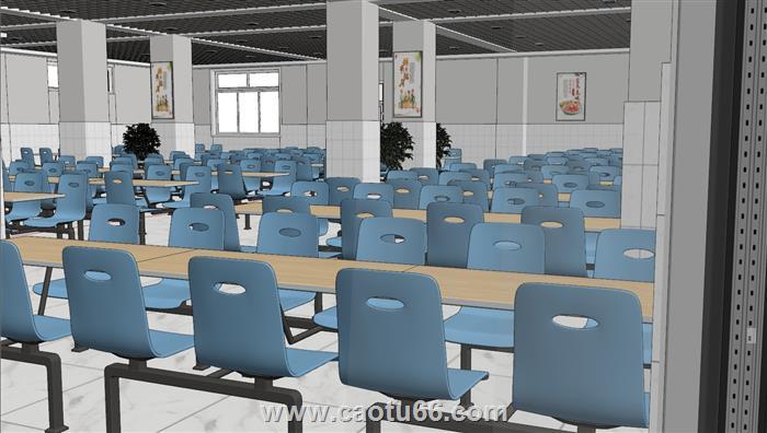 学校职工食堂SU模型