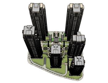 欧式小区景观SU模型