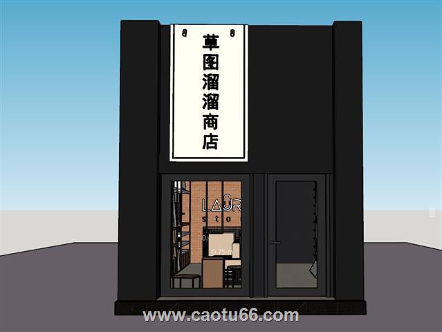 loft工业风女包店SU模型