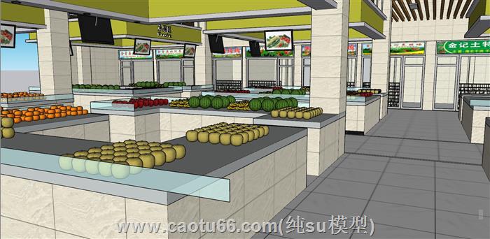 农贸水果市场SU模型