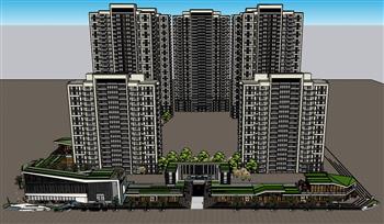 高层小区建筑SU模型