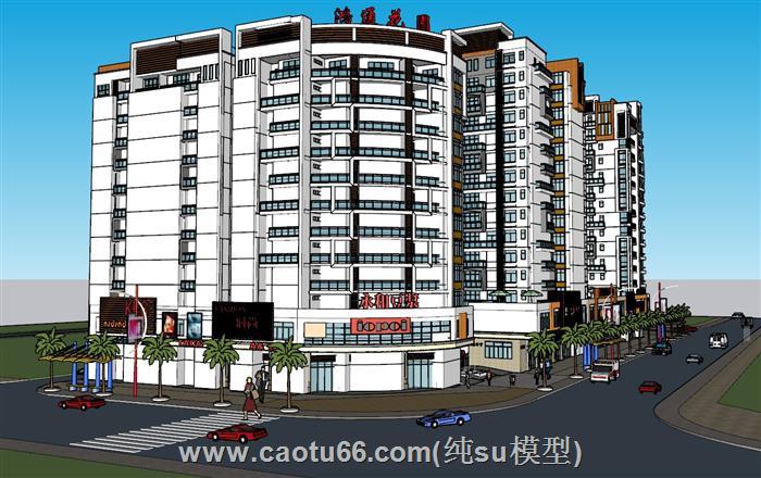 小区景观沿街SU模型