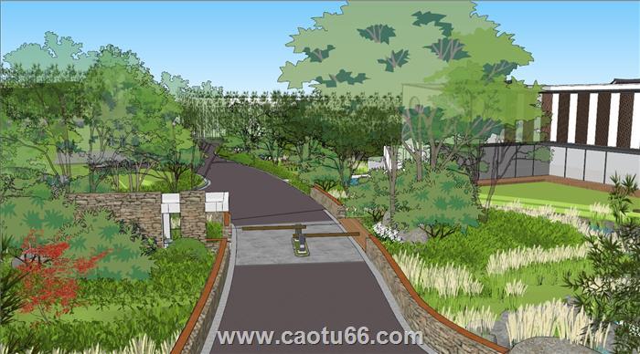 中式别墅住宅SU模型