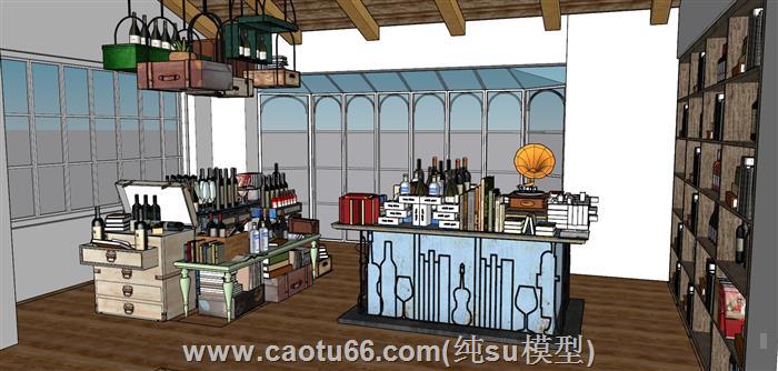 书咖书吧书店SU模型