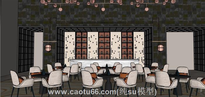 轻奢书吧书店SU模型