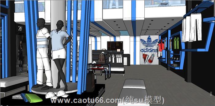 Adidas专卖店服装店SU模型