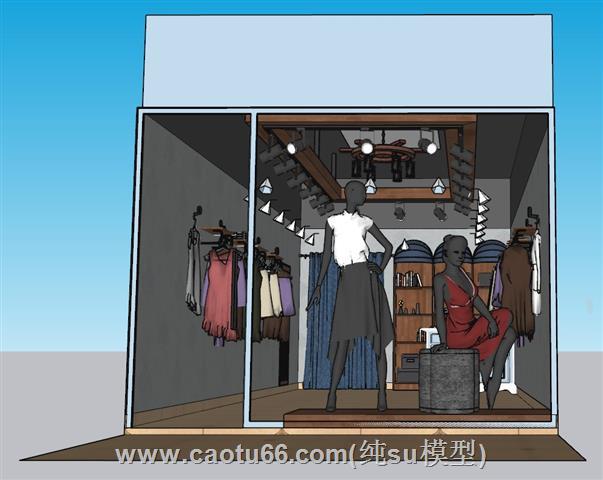 服装店专卖店女装店SU模型