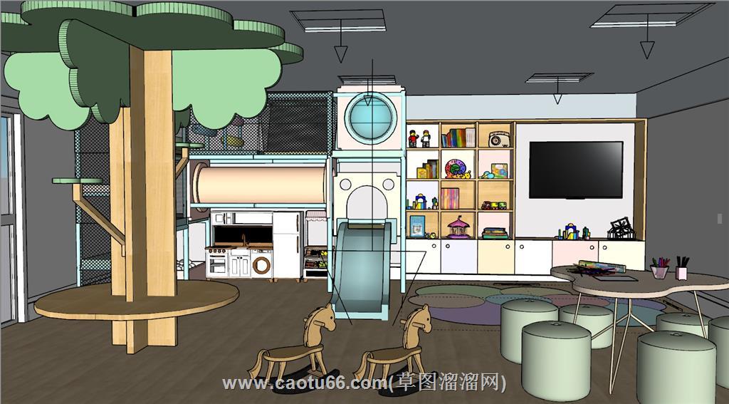 儿童活动室游乐场SU模型