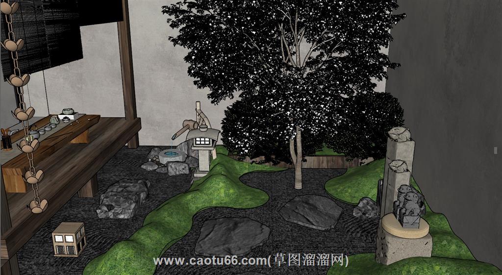 日式庭院景观SU模型