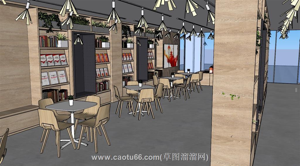 书屋书店阅读室SU模型