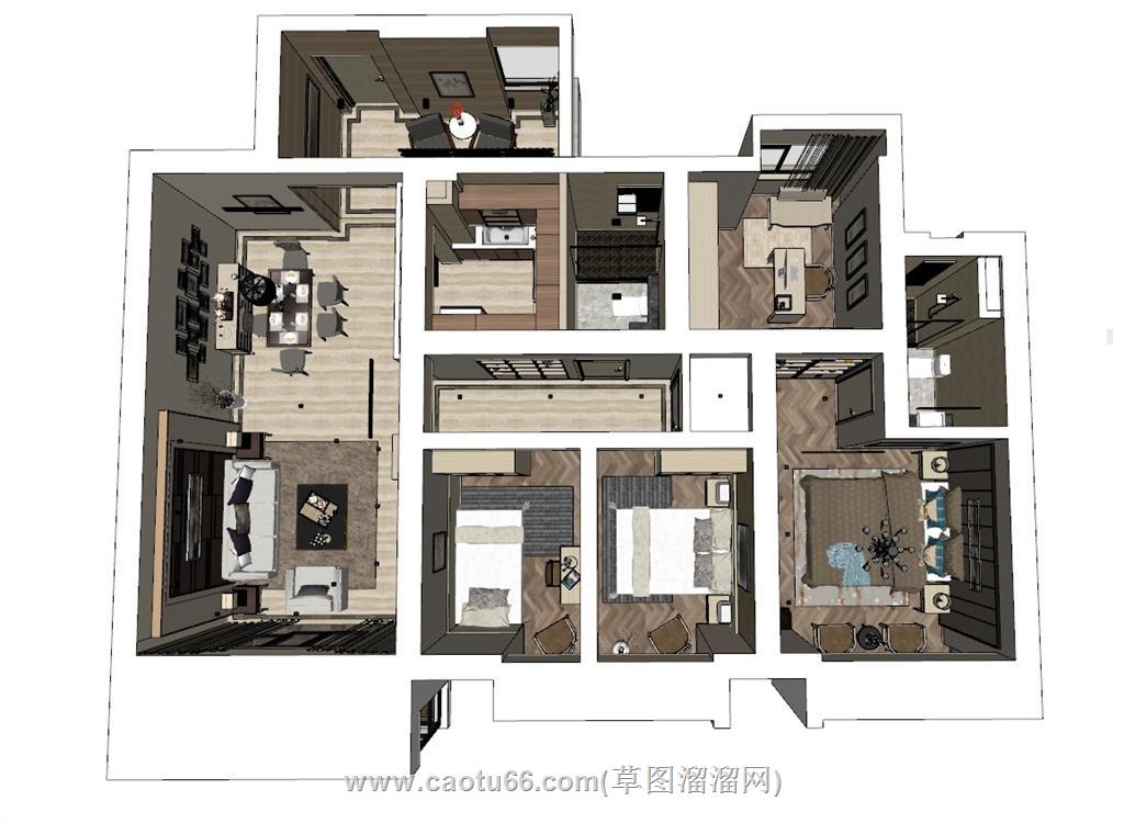 家装户型SU模型