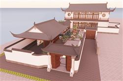 中式庭院景观SU模型