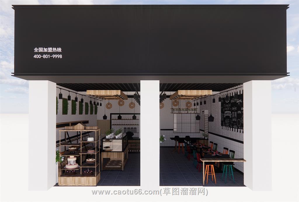 蛋糕店饮品店SU模型