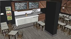 咖啡馆餐饮店SU模型 免费sketchup模型下载