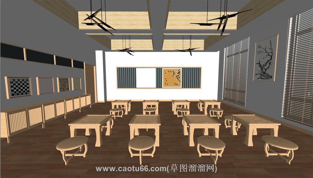 围棋室培训班机构SU模型