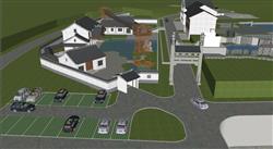 中式古建门楼SU模型