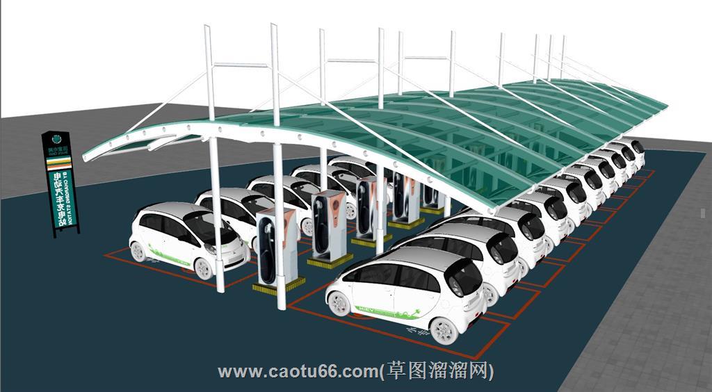 新能源充电站SU模型