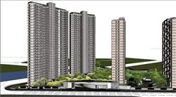 小区景观高层SU模型 免费sketchup模型下载