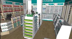 药店药柜展示柜SU模型