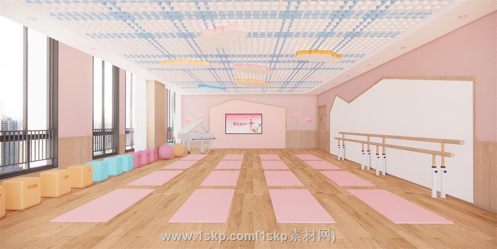 舞蹈室培训班SU模型