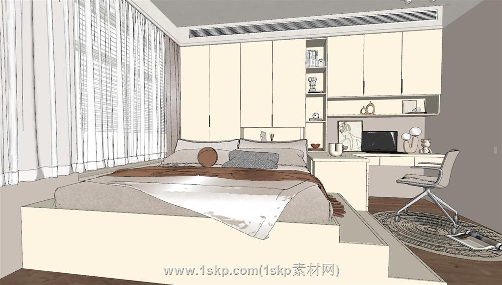 儿童房榻榻米SU模型
