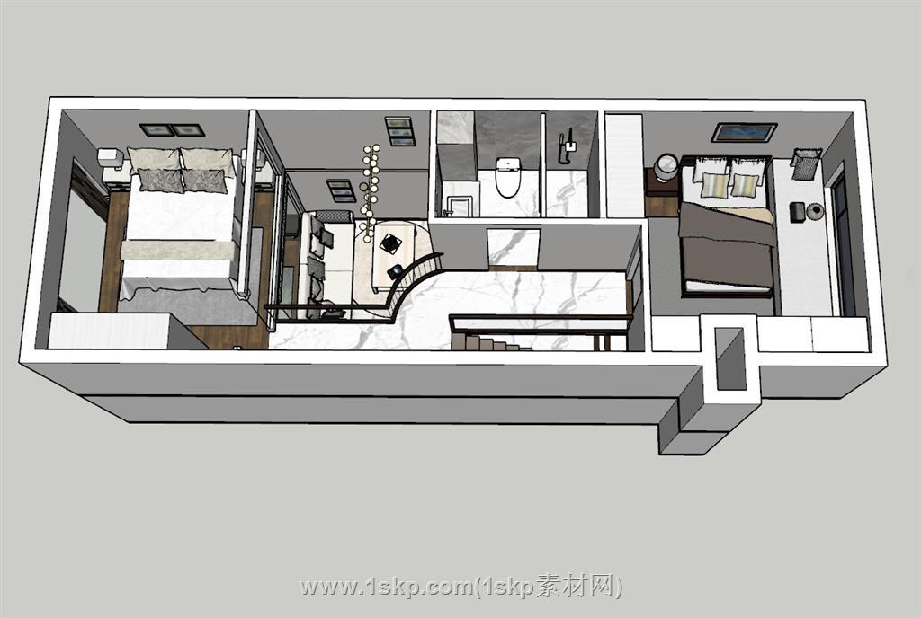 复式公寓家装SU模型