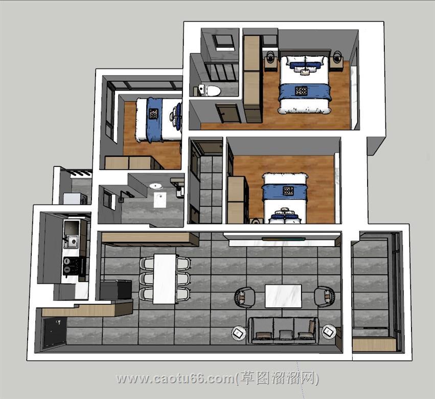 家装户型样板间SU模型